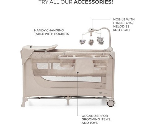 Дитячий манеж Kinderkraft с пеленатором Joy 2 Beige (5902533925162)