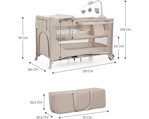 Дитячий манеж Kinderkraft с пеленатором Joy 2 Beige (5902533925162)
