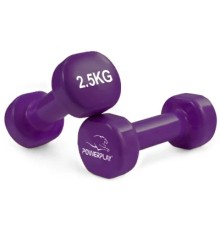 Гантель PowerPlay вінілові 4125 Achilles 2 х 2.5 кг Фіолетові (PP_4125_2.5kg_2in)