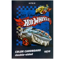 Кольоровий картон Kite А4 двосторонній Hot Wheels 10 аркушів (HW24-255)