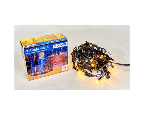 Гірлянда Delux Icicle 75LED 2x0.7m 18 біл. flash теплий білий/чорний IP44 EN (90015185)