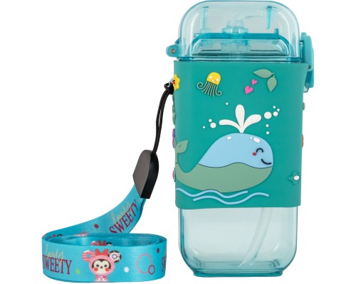 Поїльник-непроливайка Baby Team З силіконовою трубочкою та ремінцем 225 мл (4824428050913)