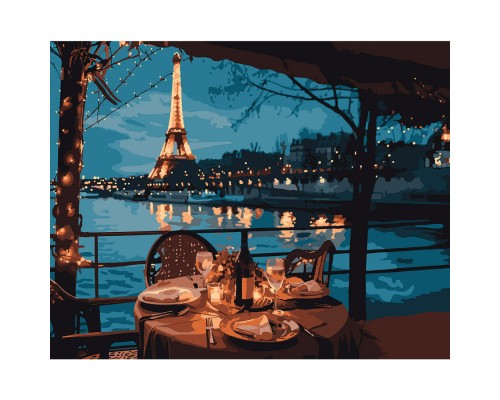 Картина по номерам Santi Романтична вечеря в Парижі, 40*50 см (955099)