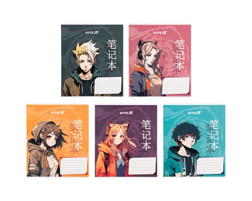 Зошит Kite Anime, 18 аркушів, клітинка (K25-236-1)