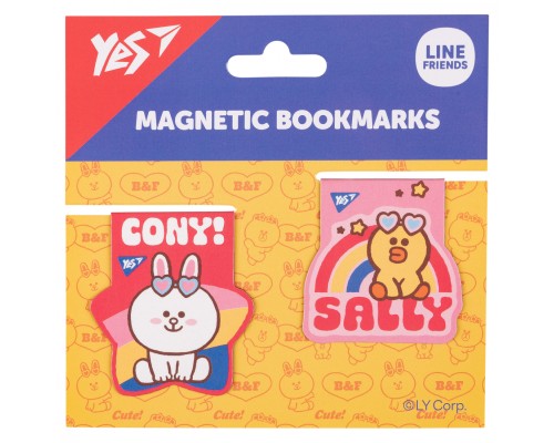 Закладки для книг Yes магнітні Line Friends Sally and Cony, 2шт (708108)