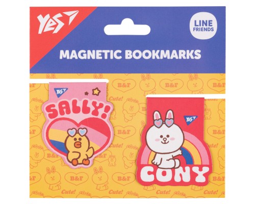 Закладки для книг Yes магнітні Line Friends Sally and Cony, 2шт (708108)