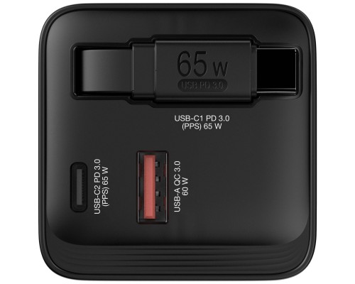 Зарядний пристрій Verbatim GaN 65 W 2 ports (USB-C/1xUSB-A) (32217)