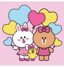 Картина по номерам Santi Лайн Френдс. Коні Саллі Чоко та повітряні кульки 25х25 см LED підсвітка (955017)