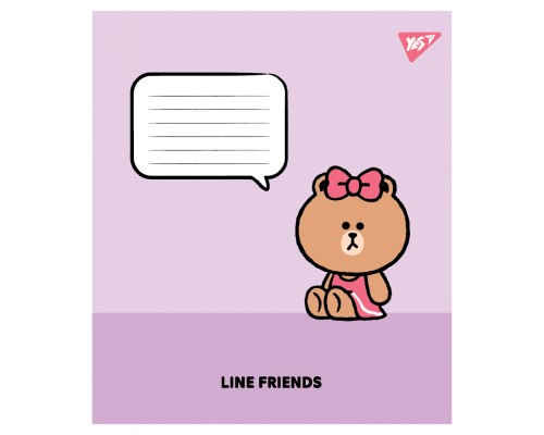 Зошит Yes Line Friends Stylish А5 12 аркушів клітинка (767645)
