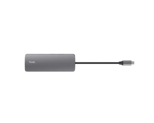 Концентратор Trust USB-C 8-in1 1xUSB-А 3.2/USB-A 2.0/2xUSB-С/HDMI/Ehernet/SD/microSD aluminium 0.15m grey (25672_TRUST)
