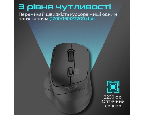 Мишка Promate Samit Wireless Black (samit.black)