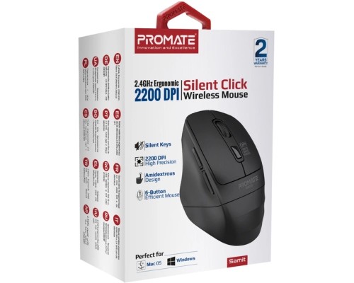 Мишка Promate Samit Wireless Black (samit.black)