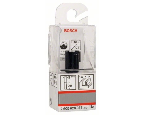 Фреза Bosch Professional пазова з двома лезами, Std, S8, D14, L20 (2.608.628.375)