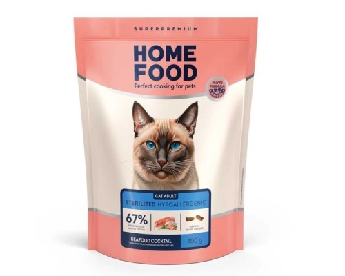 Сухий корм для кішок Home Food Hypoallergenic For sterilised морський коктейль 400 г (4820290090019)