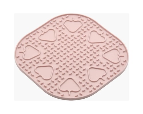 Універсальний посуд для тварин Fiboo Snoopy килимок для злизування ласощів та їжі, 25х25 см рожевий (FIB0251)