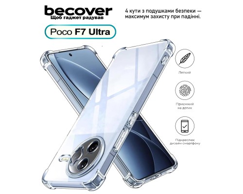 Чохол до мобільного телефона BeCover Anti-Shock Poco F7 Ultra Clear (713808)