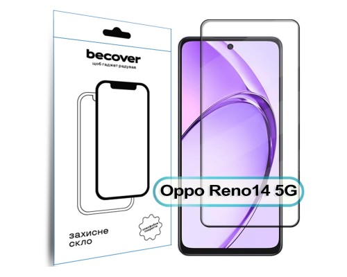 Скло захисне BeCover Oppo Reno14 5G Black (713933)