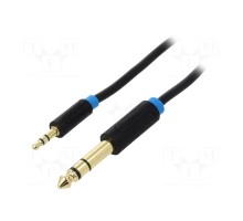 Кабель мультимедійний 3.5mm TRS Male to 6.35mm Male Audio Cable 0.5M Black VENTION (BABBD)