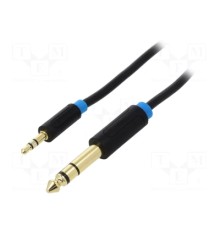 Кабель мультимедійний 3.5mm TRS Male to 6.35mm Male Audio Cable 0.5M Black VENTION (BABBD)