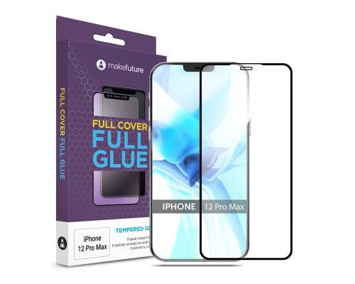 Скло захисне MakeFuture Apple iPhone 12 Pro Max Full Cover Full Glue (MGF-AI12PM)