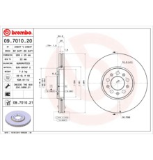 Гальмівний диск Brembo 09.7010.21