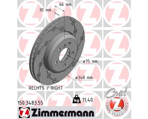 Гальмівний диск ZIMMERMANN 150.3483.55