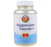 Мінерали KAL Таурат Магнію, Magnesium Taurate +, 400 мг, 90 таблеток (CAL-36975)