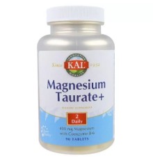 Мінерали KAL Таурат Магнію, Magnesium Taurate +, 400 мг, 90 таблеток (CAL-36975)