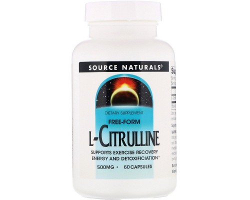 Амінокислота Source Naturals L-Цитруллин 500 мг, L-Citrulline, 60 капсул (SN2004)