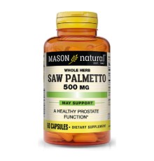Трави Mason Natural Пальметто 500 мг, Здоров'я простати, Saw Palmetto, 60 капсул (MAV11515)