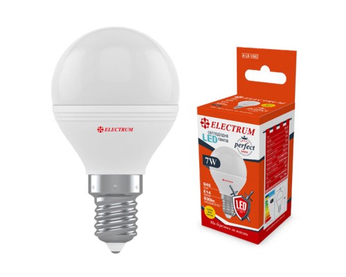 Лампочка Electrum D45 7W PA LB-32 Е14 3000K PERFECT (A-LB-1862)