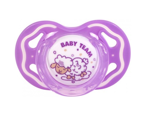 Пустушка Baby Team силіконова, класична, 6+ міс (3014_фіолетовий)