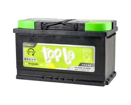 Акумулятор автомобільний Topla 80 Ah/12V AGM Euro (114 080)