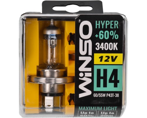Автолампа WINSO H4 HYPER +60 60/55W (712430)