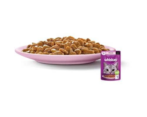 Вологий корм для кішок Whiskas Лосось у соусі 85 г (5900951302053)
