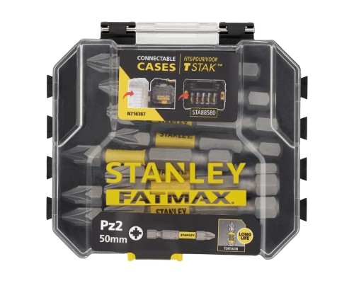 Набір біт Stanley FatMax, Pozidriv, Pz2, L = 50 мм, 10 шт, кейс (STA88572)