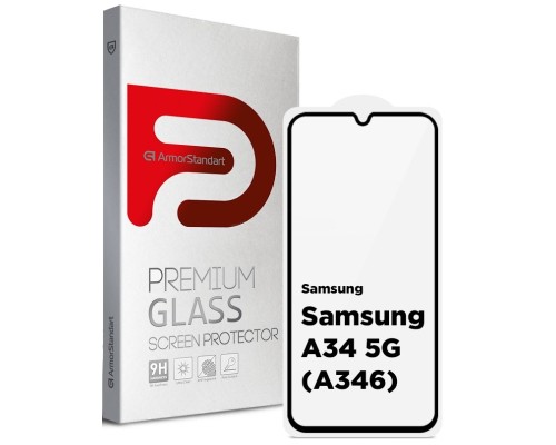 Скло захисне Armorstandart Full Glue Samsung A34 5G (A346) Black (ARM66203)