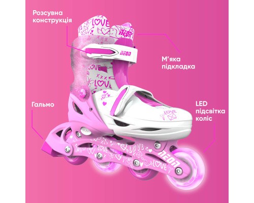 Роликові ковзани Neon Inline Pink розмір 34-37 (NT08P4)