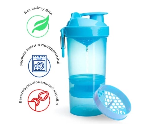 Шейкер спортивний SmartShake Original2GO 600ml Neon Blue (10560102) Шейкер спортивний SmartShake Original2GO 600ml Neon Blue (10560102)