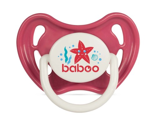 Пустушка Baboo латексна, червона, Sea Life, 6+ міс (5-041)
