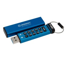 USB флеш накопичувач Kingston 32GB IronKey Keypad 200 AES-256 Encrypted Blue USB 3.2 (IKKP200/32GB) 