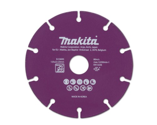 Круг відрізний Makita алмазний SPECIALIZED по металу сегментний 125х22,23x1,3 мм (B-53693)