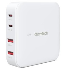 Зарядний пристрій Choetech GaN 2 USB-A / 2 USB-C 100W QC3.0/PD/PPS (PD8008-EU-WH)