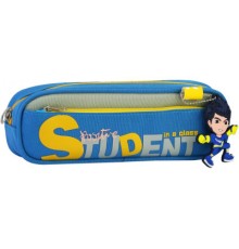Пенал Cool For School 2 відділення з брелоком Блакитний (CF6899-blue)