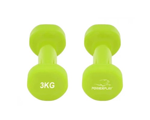 Гантель PowerPlay вінілові 4125 Achilles 2 х 3 кг Зелені (PP_4125_3kg_2in)
