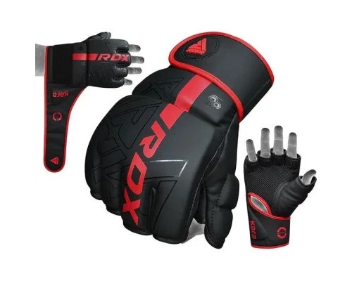 Рукавички для MMA RDX F6 Kara Matte Red Plus S/M (GSR-F6MR-S/M+)