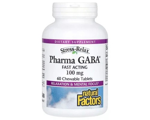 Вітамінно-мінеральний комплекс Natural Factors GABA (Гамма-аміномасляна кислота), 100 мг, Stress Relax, Pharma GABA, 6 (NFS-02835) Вітамінно-мінеральний комплекс Natural Factors GABA (Гамма-аміномасляна кислота), 100 мг, Stress Relax, Pharma GABA, 6 (NFS-02835)