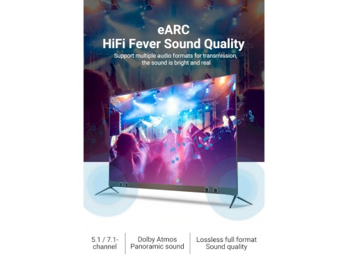 Кабель мультимедійний HDMI to HDMI 15.0m V2.1 Optical 8K 60Hz 48Gbps Dolby 7.1 TPE Black Metal Type Vention (AAZBN)