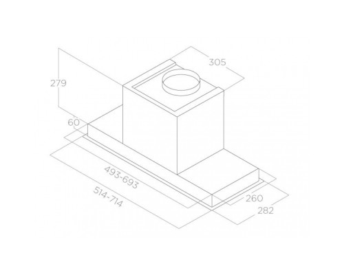 Витяжка кухонна Elica HIDDEN 2.0 BLGL/A/52