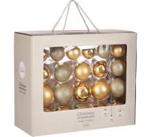 Ялинкова іграшка House Of Seasons Скляні кульки 42 шт D7 см D6 см D5 см Золоті (8718861972894)